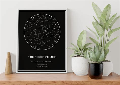 Map of the Night Sky Custom Star Chart Personalized Star - Etsy