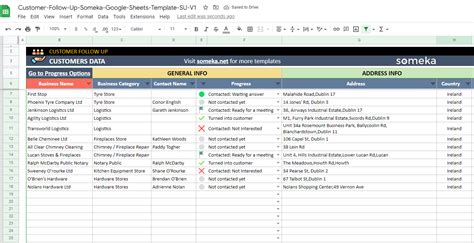 Customer Follow Up Google Sheets Template | Lead List Template