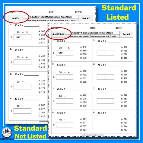 2 Digit by 1 Digit Area Model Multiplication Worksheets | Made By Teachers