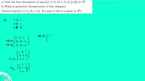 Find the best description of the span - Linear Algebra - YouTube