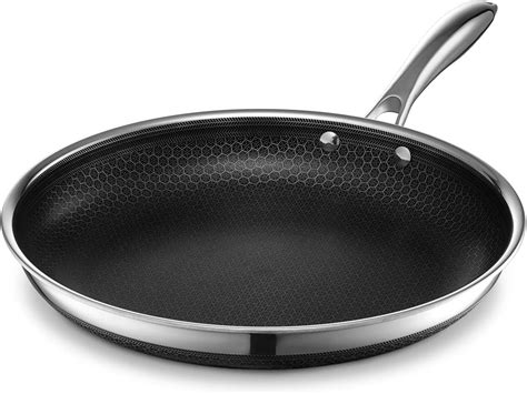 HexClad Hybrid Nonstick Frying Pan, 30 cm, Stay-Cool Handle, Oven Safe, Induction Ready ...