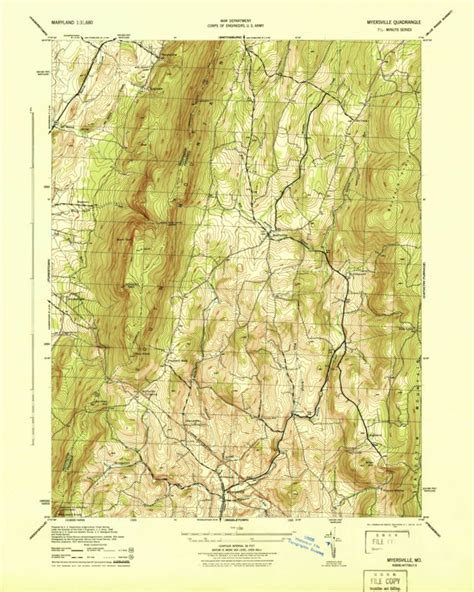 Myersville, MD (1944, 31680-Scale) Map by United States Geological Survey | Avenza Maps