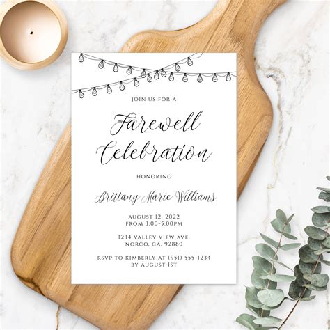 Farewell Celebration Invitation Template Going Away Party - Etsy