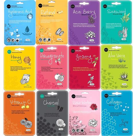 Amazon.com : celavi Face Mask Set Korean Beauty Essence Facial Paper ...