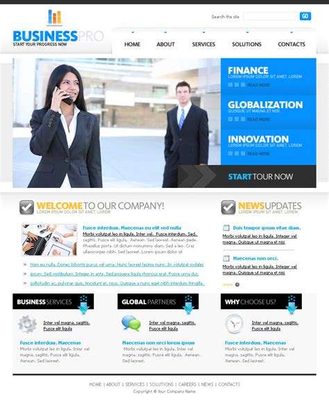 Business Pro Website Template - PSD Templates