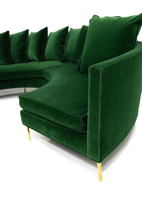 Sardinia Sectional in Emerald Velvet | Living room sofa, Green sofa