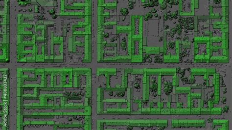 Digital elevation model. GIS product made after proccesing aerial pictures taken from a drone ...