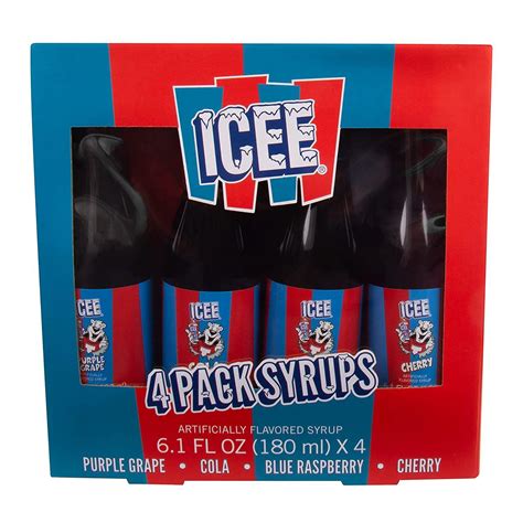 ICEE 4 Pack Slushie Syrups. Genuine ICEE Slushy Syrups including Purple Grape, Cola, Blue ...