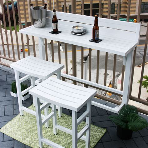 Miyu Furniture 3-piece Balcony Bar - Lily | Apartment balcony ...