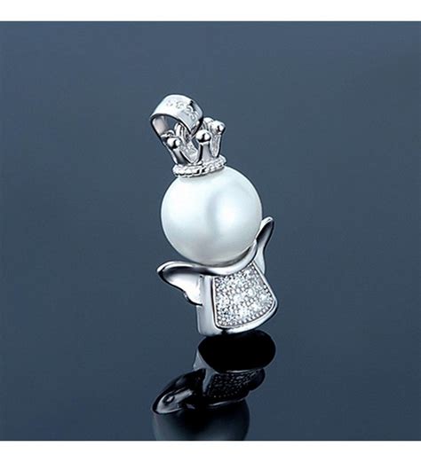 Cute Fashion Crown Wings Little Angel Inlaid Zircon and Pearl Pendant ...