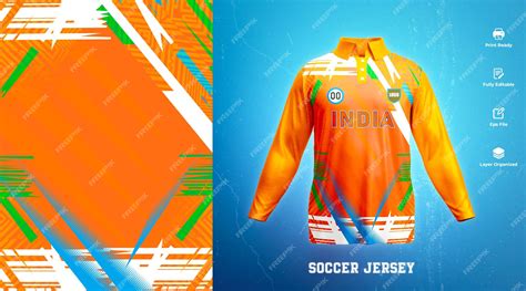 Premium Vector | India cricket team sports kit design or india cricket jersey design