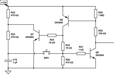 transistors - Push button latch circuit - switch issue - Electrical ...