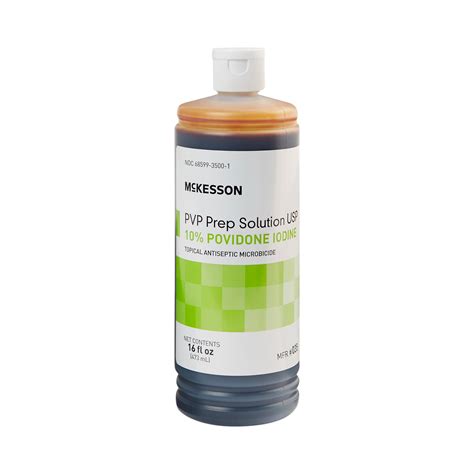 McKesson Povidone-Iodine Skin Prep Solution, First Aid Antiseptic, 16 oz, 1 Ct - Walmart.com