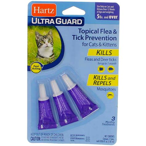 Hartz UltraGuard Topical Flea and Tick Prevention Treatment for Cats & Kittens, 3 Treatments ...