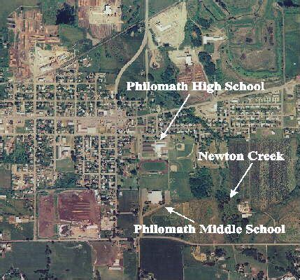 Philomath, Oregon. Arial view map of Philomath, Oregon Showing the high school as it used to ...