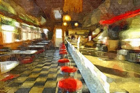 Inside The Cafe Painting by Rachel Niedermayer