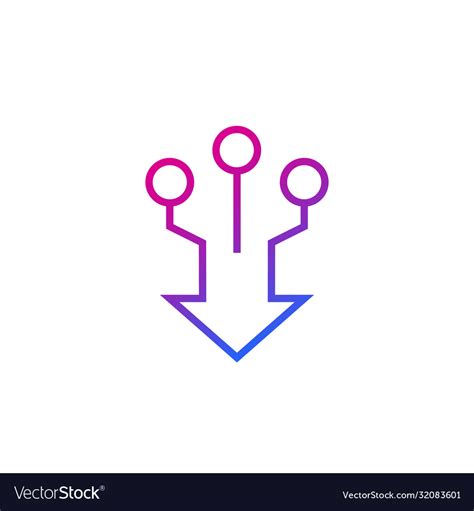 Consolidation merge line icon Royalty Free Vector Image