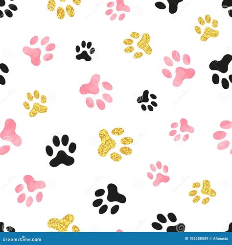 Pink Dog Paw Print Background