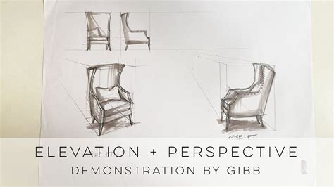 How to draw furniture; a chair from different perspective angles - YouTube