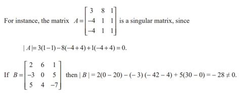 Determinants: Singular and non-singular Matrices - Definition, Solved ...