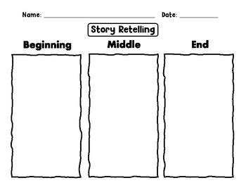 Story Retelling - Beginning, Middle, End Graphic Organizer by Shriya Desai