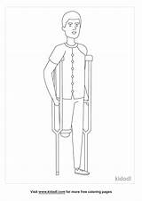Crutches Coloring Pages sketch template