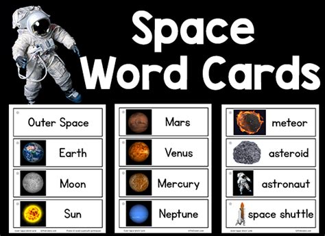 Space Picture-Word Cards - PreKinders