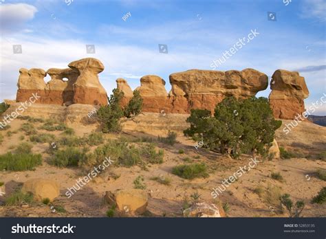 Colourful Hoodoos Devils Garden Grand Staircase Stock Photo 52853135 ...