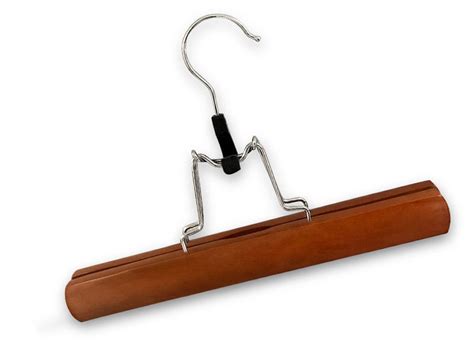 Good Quality Brown Wooden Clamp Hanger With Extension Hook | Leevans