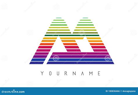 AA a Rainbow Horizontal Stripes Letter Logo Design with Horizontal ...