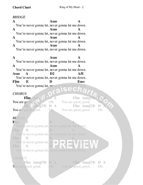 King Of My Heart Chords PDF (WorshipTeam.tv) - PraiseCharts