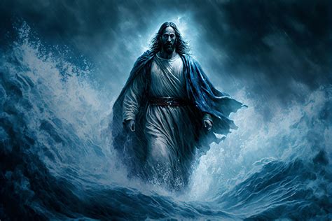 Jesus Walking on the Water During the Storm Canvas, Metal, Acrylic, or Giclee Quality Prints ...