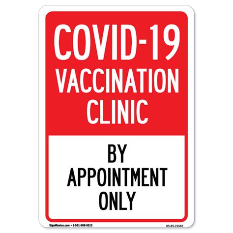 COVID-19 Notice Sign - Covid-19 Vaccination Clinic by Appointment Only | Heavy-Gauge Aluminum ...