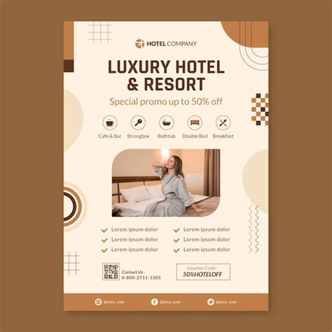 Free Vector | Vertical poster template for hotel business