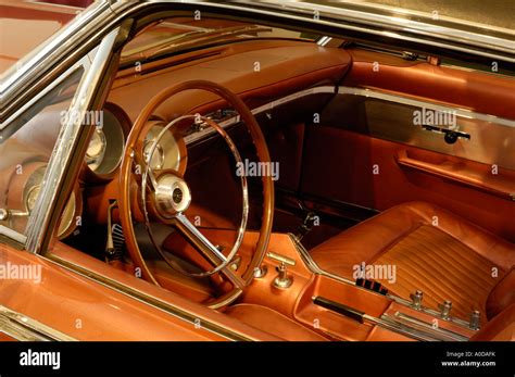 Interior of a 1962 Chrysler Turbine car at the Walter P Chrysler Museum in Auburn Hills Michigan ...