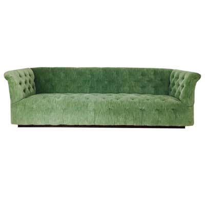 Vintage Leather Tufted Chesterfield Style Sofa C. 1930's at 1stDibs | 1930s couch