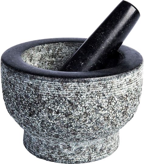 Granite Mortar and Pestle by HiCoup - Natural Unpolished, Non Porous ...