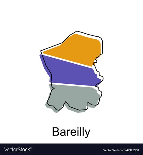 Map of bareilly modern geometric map of india Vector Image