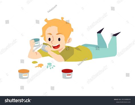 Little Child Lying On Floor Drawing Stock Vector (Royalty Free) 2033088878 | Shutterstock