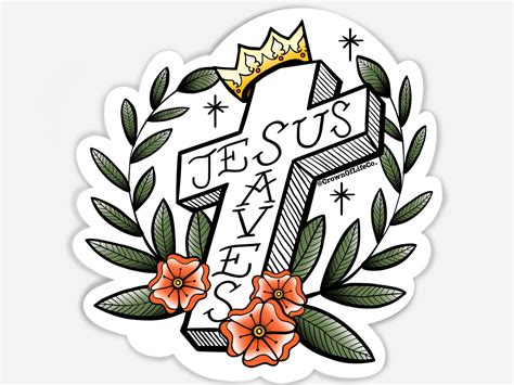 Jesus Saves Sticker | Etsy