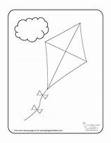 Flying Kite Coloring Page sketch template