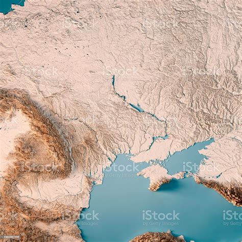 Ukraine 3d Render Topographic Map Neutral Stock Photo - Download Image ...