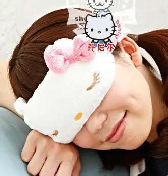 Promotion! 1PC Cute Hello Kitty Sleep Eye Mask Soft Travel Sleep Eye Mask Shade Black & White-in ...