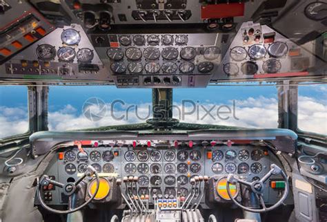 Airplane cockpit view - stock photo 1419783 | Crushpixel