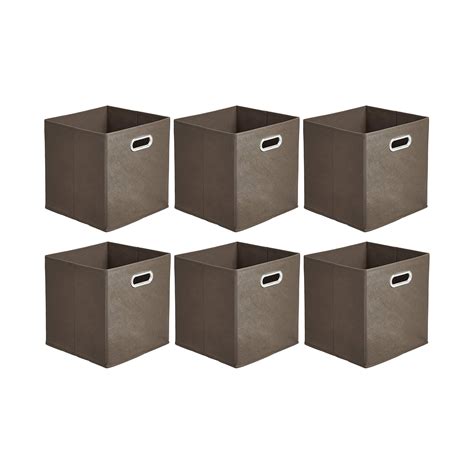 Amazon Basics Collapsible Fabric Storage Cubes with Oval Grommets - 6 ...