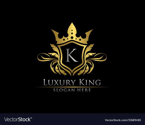 Luxury royal king k letter heraldic gold logo Vector Image