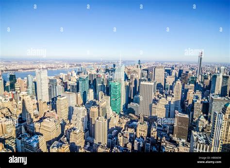 new york city manhattan skyline aerial Stock Photo - Alamy