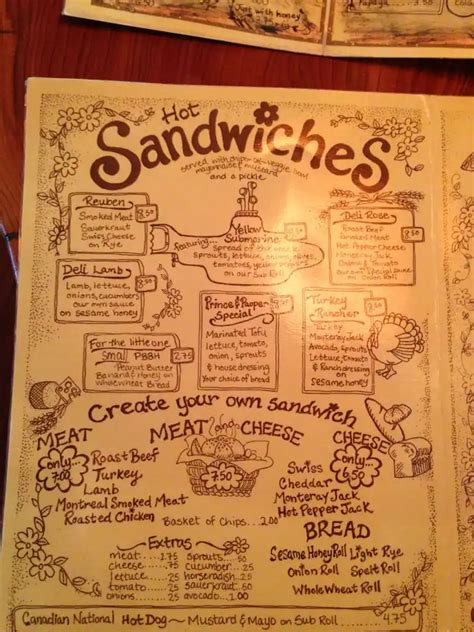 Menu at Yellow Deli restaurant, Chilliwack