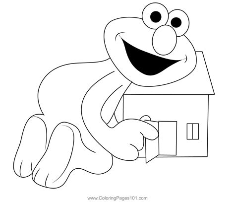 Elmo Playing Coloring Page for Kids - Free Elmo Printable Coloring Pages Online for Kids ...