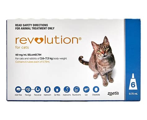 6pk Revolution Flea Treatment For Cats & Rabbits 2.6-7.5kg | Catch.com.au